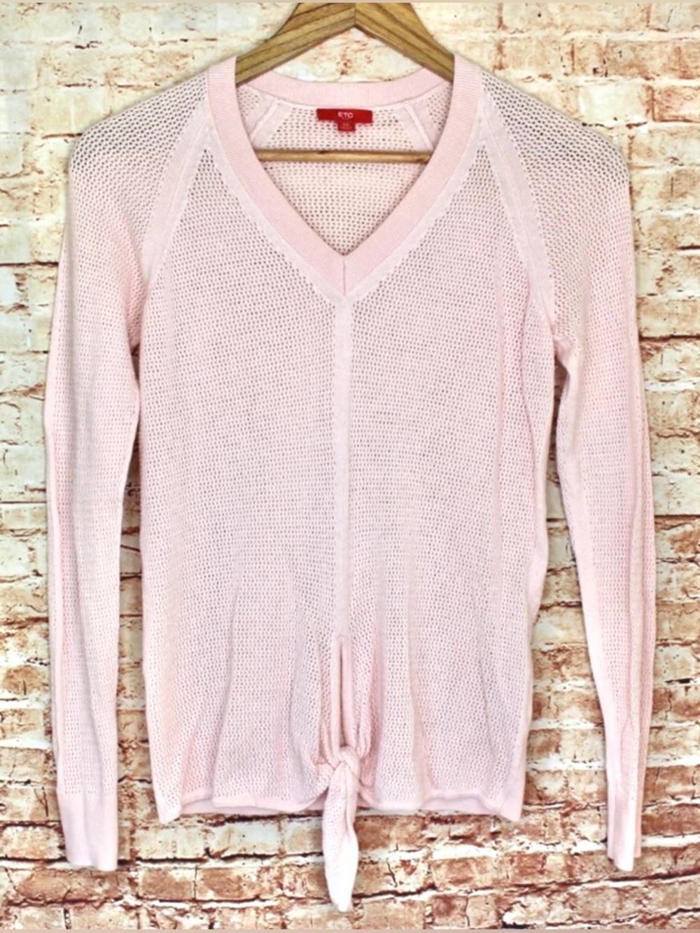 ETC | Pink Knit V-Neck Sweater